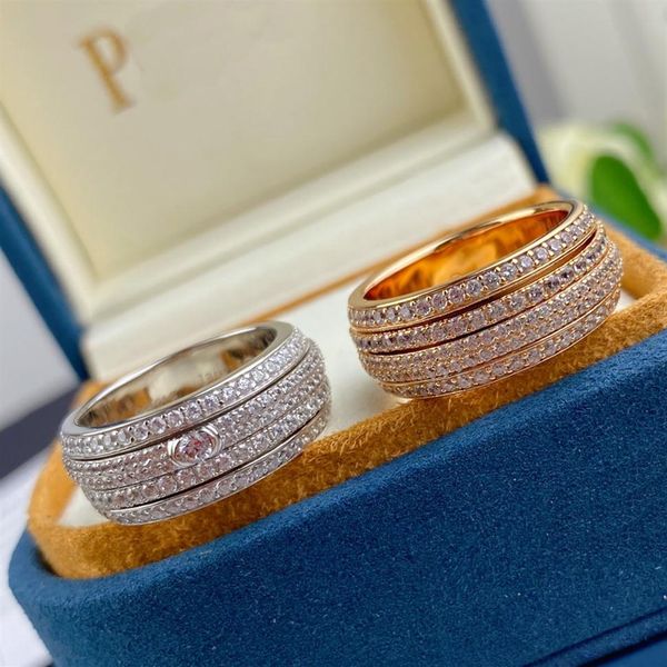 Серия владения кольцо Piage Rose Expected 18k золота стерлинговым серебряным серебряным серебряным украшения