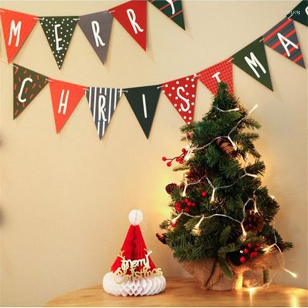 Decorações de Natal Merry Bunting Pull Bandle Decoration for Home Garland Ornaments Decoração de festa de Natal Noel