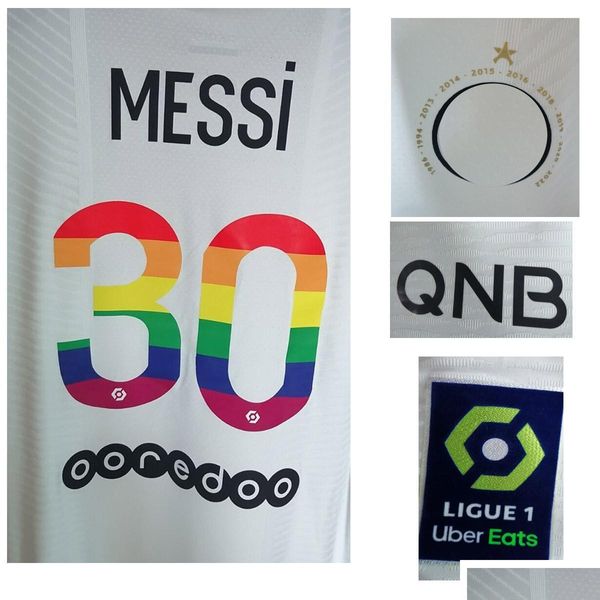 Altri tessili per la casa Tessili per la casa 2022 Partita Indossata Problema del giocatore Arcobaleno Maillot Personalizzato Qualsiasi nome Numero Patch di calcio Consegna a domicilio Giardino Otuyz