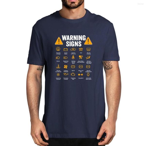 Camisetas masculinas Sinais de aviso de direção engraçada 101 Mecânica de automóvel Driver de presente de algodão de verão novidade de camisetas grandes mulheres camiseta casual