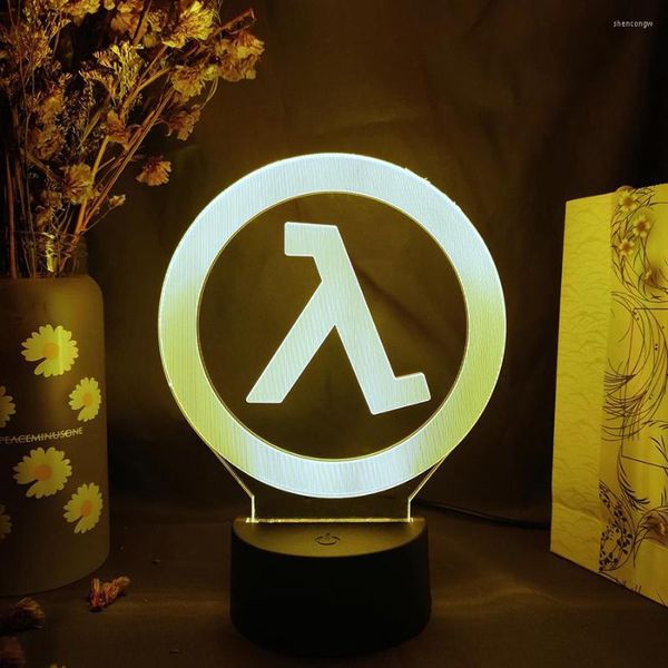 Night Lights Game Half Life Alyx Logo Design Bellissimo gioco da gioco Desktop Setup Decor Light Sensor Sensor Sensor Kids Regalo camera da letto Regalo camera da letto