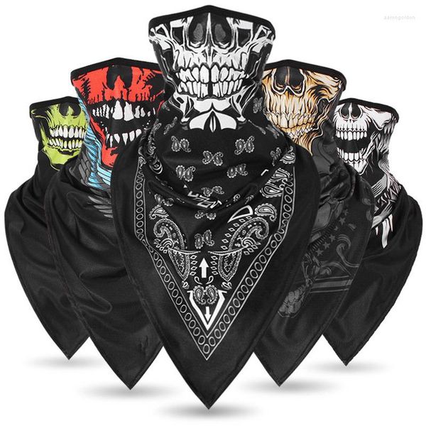 Bandanas Skull Bandana Silk Neck Gaiter Capa de mascarillas Triângulo Face Face Fishing Running caminhada ciclismo Motorcycle mais quente