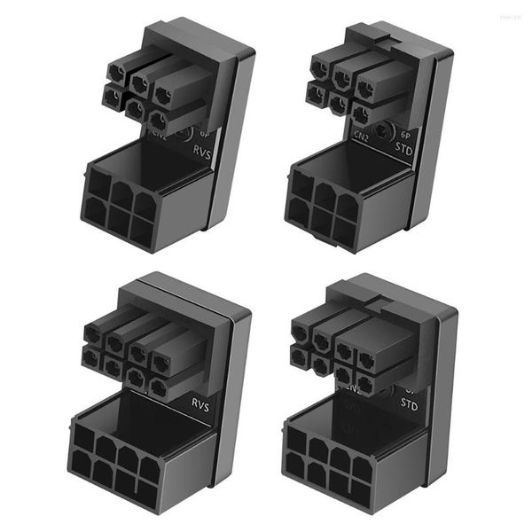 Cavi per computer 2 pezzi ATX 8 pin/6 pin femmina a 8 pin/6 pin maschio adattatore di alimentazione ad angolo di 180 gradi per scheda video grafica PC desktop