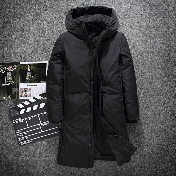 Männer Daunen Parkas Neue Mode Kleidung Winter Jacke Business X-Langen Dicken Mantel Feste Oberbekleidung Warme G221010