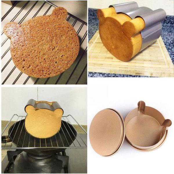 Strumenti Bakeware Testa di orso antiaderente Stampo per pane Toast Cartoon Mousse Anello Strumento di cottura Stampo adorabile per stoviglie per bambini