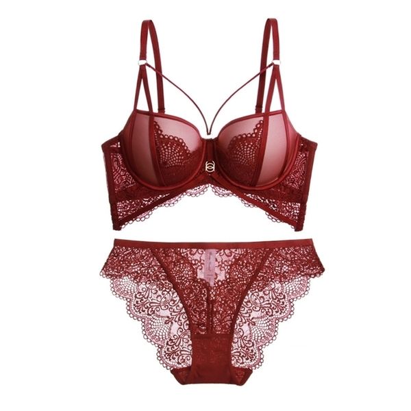 Bras sets DOTEY POPSY FEMNER FUNHO PUSH UP Strappy Style Copo acolchoado com arrue 3 cores Sexy Rouphe 221010