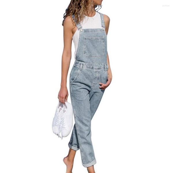 Damen-Hosen, lässige Damen-Taschen, lose Hosenträger, Denim-Overall, Latzhose, neunte Hose, Jean-Overalls, Overalls