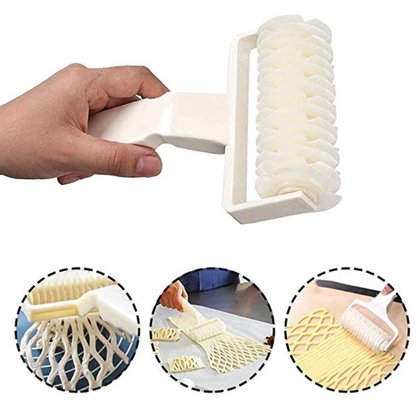 Rullo per pasta Coltello in plastica Pull Net Wheel Pizza Pasticceria Lattice Cutter Cookie Pie Craft Multifunzione Cucina Cuocere Strumento MJ0867