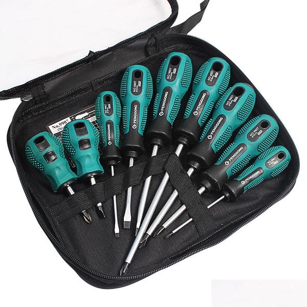 Professionelle Handwerkzeug-Sets Hilda 9-in-1-Schraubendreher-Set Mti-Bit-Werkzeuge Reparatur-Torx-Schraubendreher-Schraubendreher-Kit Heimgebrauch Mti-Werkzeug H Dh9T8