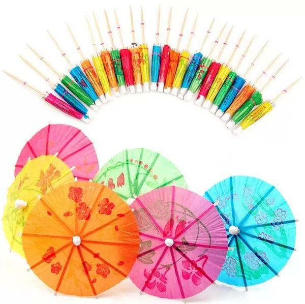 Ferramentas de barra 144pcs/conjunto de papel coquetel parasols guarda -chuvas de colheita de festas de evento de casamento de festas de festas de festas de festas de férias