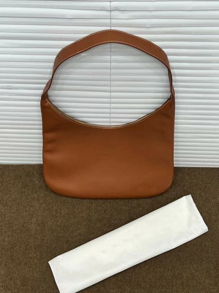 Hochwertige Designer-Wochenende-Hobo-Tasche von Linge, braune Umhängetaschen aus Kalbsleder, große Einkaufshandtaschen, Gold-Hardware, Buchstabe eingelegt, Baguette, beliebte J-Geldbörse