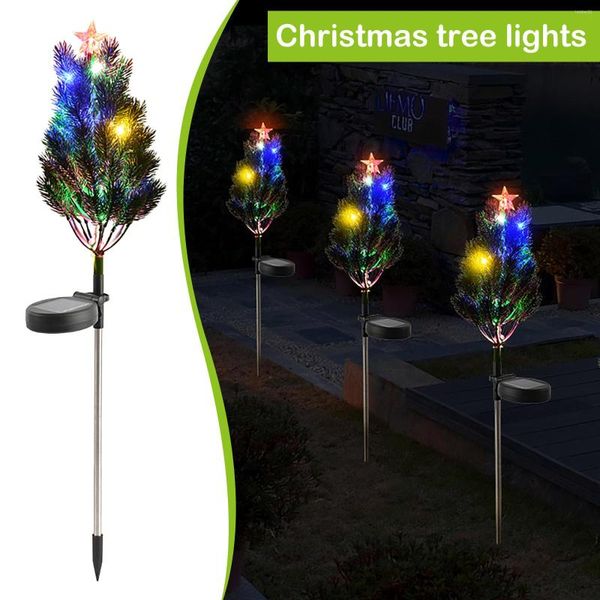 Articoli per decorazioni natalizie Luce solare per alberi da giardino Impermeabile per esterni Luci sciolte con glitter multicolore per prato in terrazza