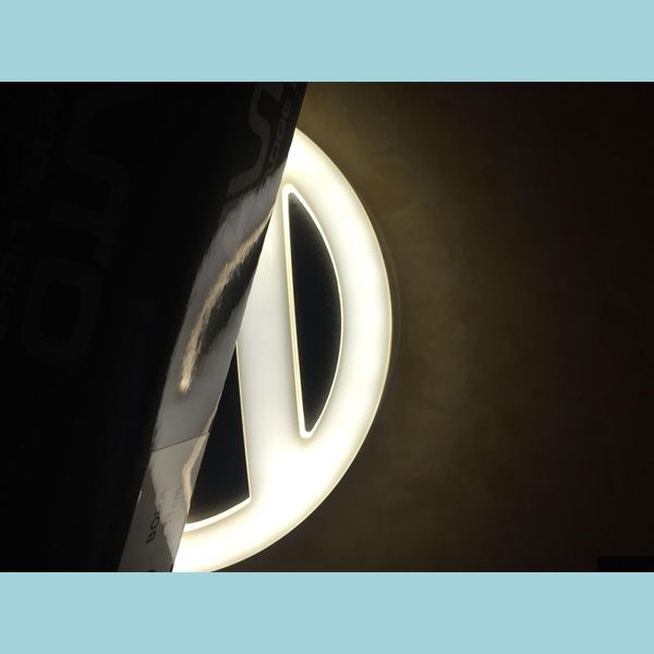 Araba rozetleri 11cm led logo açık beyaz mavi kırmızı 4D araba rozetleri 12V arka amblem ışıkları VW Damla Teslimat 2022 Mobiles Motosiklet Exte DH6ZN