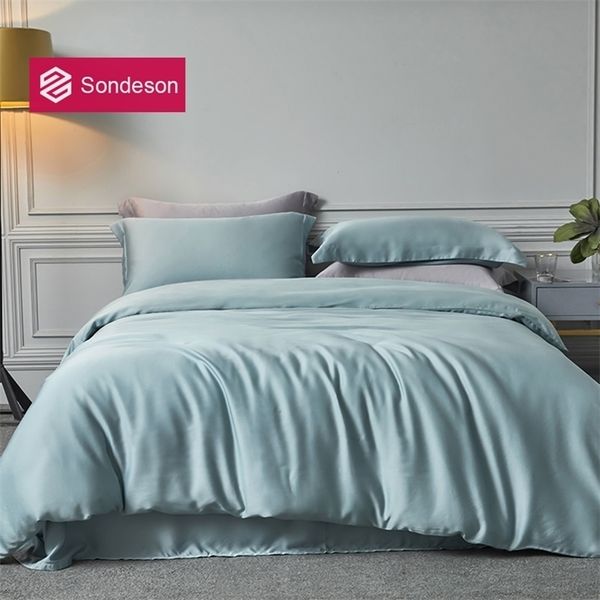 Постилочные наборы Sondeson Luxury 100% шелковая синяя постельные принадлежности 25