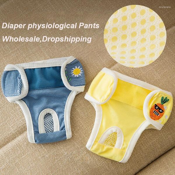 Hundebekleidung süße Windeln physiologische Hosen Unterwäsche für Hunde Sanitärwaschable Baumwolle weibliche Hosen Shorts Slips