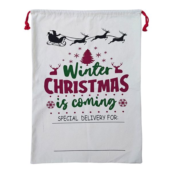 Weihnachten Geschenk Wrap Tasche Sack Kordelzug Santa Ankunft Claus Lagerung Süßigkeiten Taschen Große Weihnachten Geschenk Halter Party Liefert ZXF10