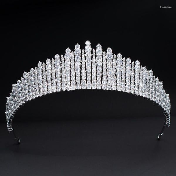 Pieces de cabeça Design Princesa de zircônia cúbica Tiara Diadema para Cabelas de Cabelo de Casamento Bridal Acessórios para Carefos CH10345 Poeces