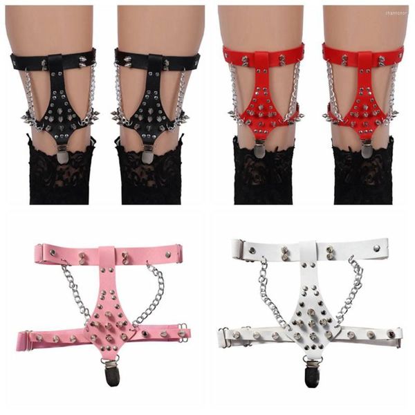 Gürtel Punk Gothic Stil Harness Gürtel Niet Metall Kette Zubehör Strumpf Strumpfbänder Pole Dance Club Karneval Frauen Sexy Dessous