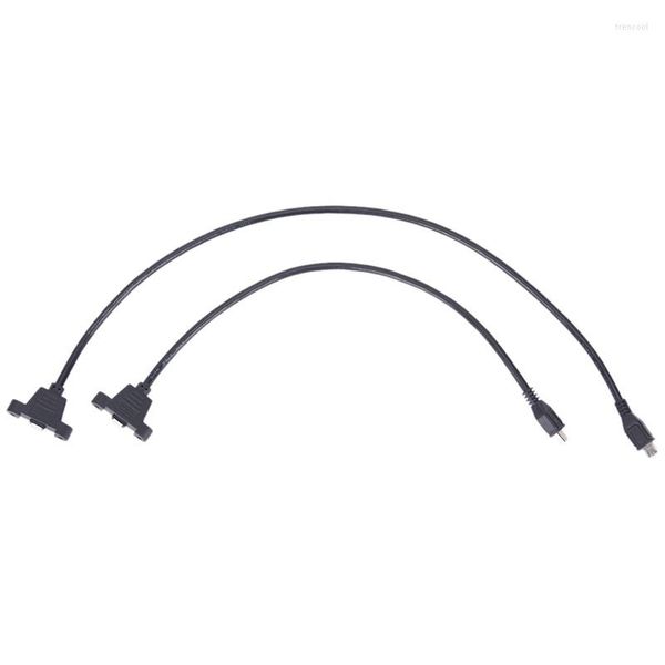 Computerkabel Micro USB 2.0 Stecker auf Buchse Verlängerungskabel 30 cm 50 cm mit Schrauben Panel-Montageloch