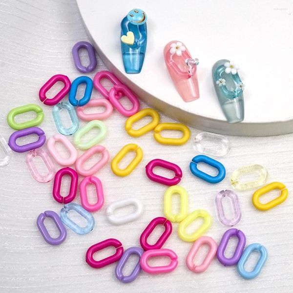 Decorazioni per nail art Ciondoli a catena misti 3D Parti di gelatina colorate carine Fai da te Strass trasparenti Accessori color caramella