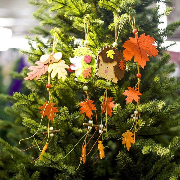 Decorações de natal criativo dos desenhos animados árvore pendurado pingente ouriço crianças quarto ornamentos natal ano festa decoração