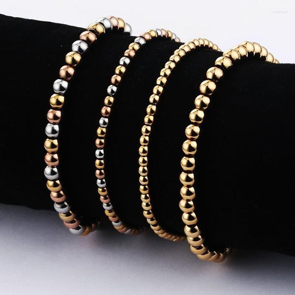 Strang Diyalo Weibliche Edelstahl Ball Perlen Armbänder Gold Silber Farbe Manschette Frauen Statement Schmuck Pulsera Armband