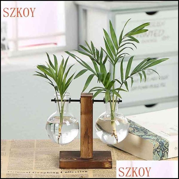 Vasen Hydroponische Vase Vintage Desktop Pflanze Terrarium Pflanzer BB Glas Wasser Pflanzen Vermehrungsstationen Home Dekoration 210610 Dro Dhzui