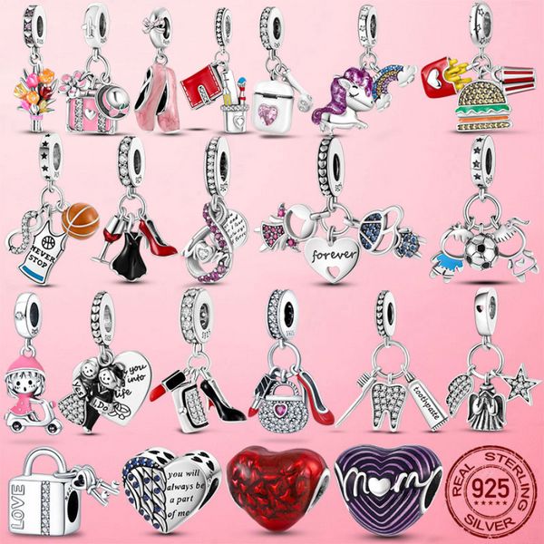 925 Sterling Silver Dangle Charme Mulheres Mercadas de Jóias de alta qualidade Girt girl menina amor mamãe para sempre infinito infinito dangle bead fit pandora bracelete diy