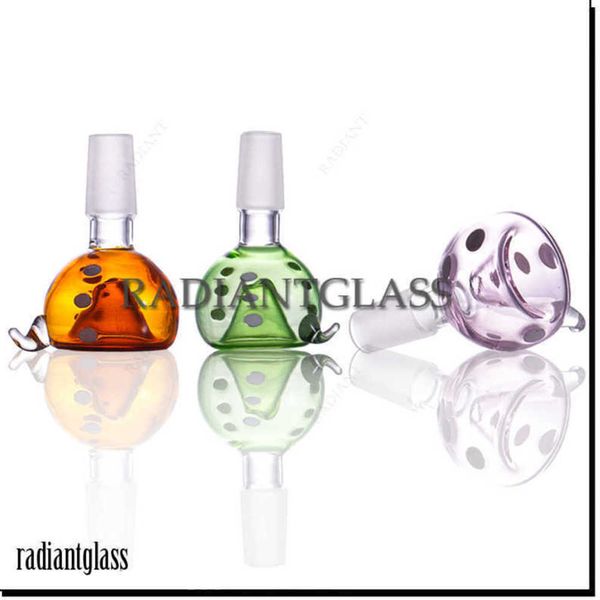 Raucherzubehör 14 mm Glasschale US-Farbe mit mehreren Punkten für Wasserpfeifen Glasbongschalen 18 mm Hi-Q Großhandel männliche handgefertigte Schalen