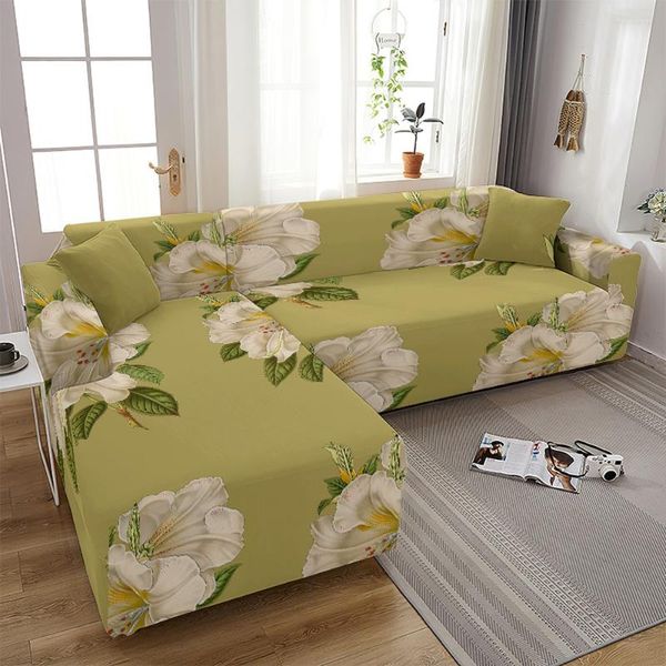 Chaves de cadeira Sofá floral elegante para sala de estar Modern Elastic Cover Slipcover Móveis Protetor 1/2/3/4 do lugar