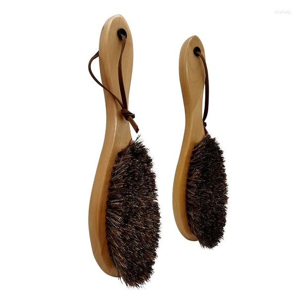 Хранение одежды 2pcs Horsehair Posling Brush rate голландская деревянная ручка для кожи для обуви для оболочки.