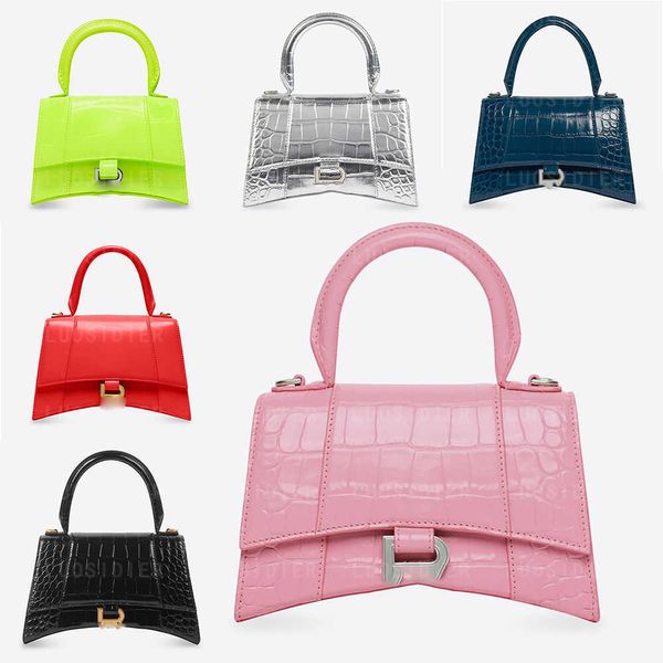 Abendtasche, Handtasche, Tasche mit Krokodilprägung, XS, schwarz, rosa, Geldbörse, kleine Umhängetasche, Handtaschen
