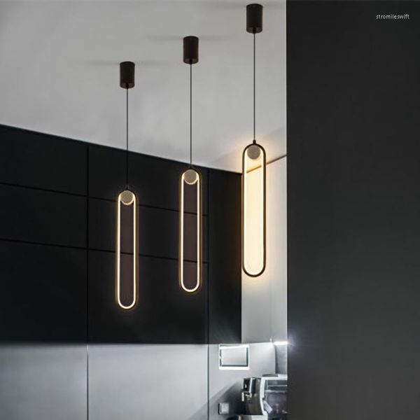 Kolye lambalar Nordic Led Yüzük Işıkları Ev Dekorasyon Aksesuarları Asılı Lamba Kapalı Başucu Oturma Odası Masa Yemek Mutfak