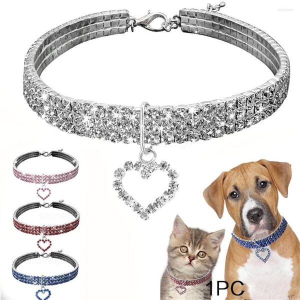 Hundehalsbänder Zubehör Niedliches Haustierhalsband Mode Knochenanhänger Kristalldiamant Katze für kleine und mittlere Welpen