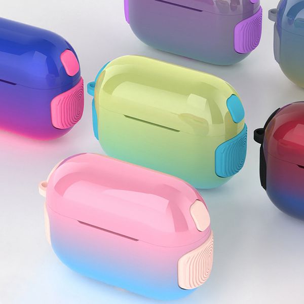 Headset-Zubehör Gradient Shinny Color Acryl-TPU-Hülle für Apple Airpods Pro2 2022 Airpods Pro 1 2 3 Air Pod Ladebox Hüllen mit Einzelhandelsverpackung und Haken