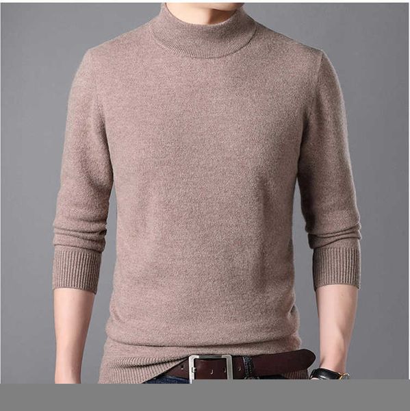 Maglioni da uomo Mezzo dolcevita Pullover di cashmere da uomo maglione vestiti per 2022 autunno inverno sueter hombre robe pull homme hiver mens G221010