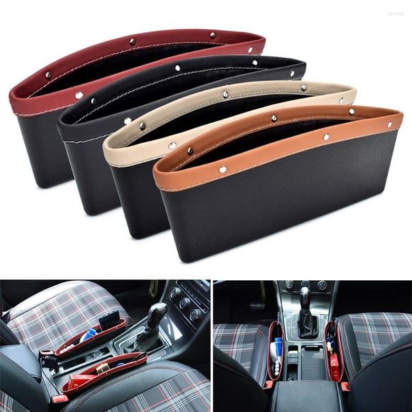 Organizador de carros 1pcs saco de armazenamento preto PU Material de couro universal bota de assento