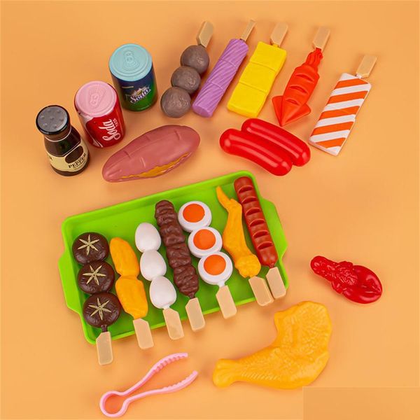 Bomboniera per bambini Giochi di finzione Cucina Giocattoli per bambini Simulazione Barbecue Pentole Cucina Ruolo alimentare Regalo educativo per bambini Drop Deliv Dhm4C