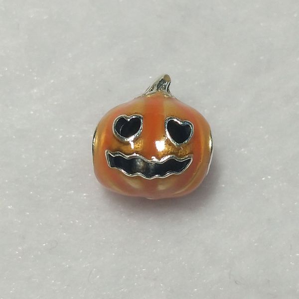 Glow-in-the-dark Spettrale Zucca Charm 925 sterling silver Pandora Dangle Moments Famiglia per il giorno di Natale Fit Charms Perline Bracciali Gioielli 792291C01 Annajewel