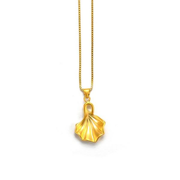 collana con ciondolo Collana in ottone conchiglia da donna Collana di moda da donna Maglione lungo dichiarazione della collezione Yellow Chimes