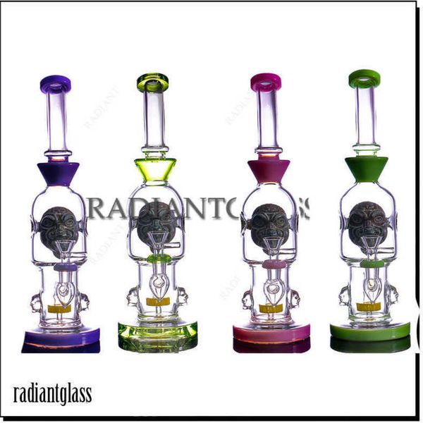 Wasserpfeifen-Schädel-Perkolator-Milchglas-Bong, schwere Glas-Wasserbecher-Bong mit 14-mm-Außenschüssel, Zubehör, DAB-Rig-Rauchpfeifen