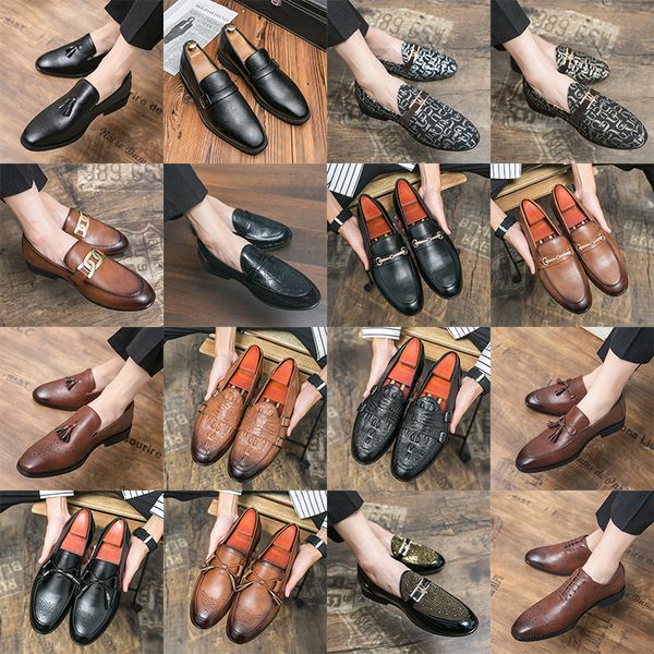 Lüks Brogue Oxford Ayakkabı Saçlı Ayak Parçası Deri Ayakkabı İşlemeli Rhinestone Tassel Metal Tokası Vegan High End Erkek Moda Resmi Ayakkabı Tam Boyutlar38-47