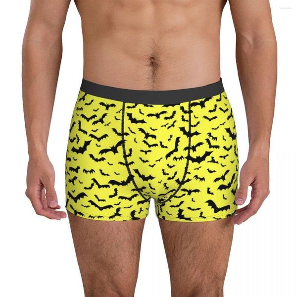 Underpants Design gótico Batidos de roupas íntimas bastidores amarelos boxershorts Trenky masculino boxeador de aniversário do boxe