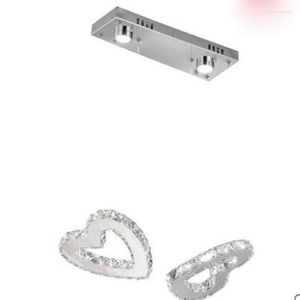 Lâmpadas de lâmpadas pendentes Lâmpada de quarto lustres românticos de personalidade Luzes de personalidade Luzes de coração Double Heart Sala de casamento Mestre LED de cristal