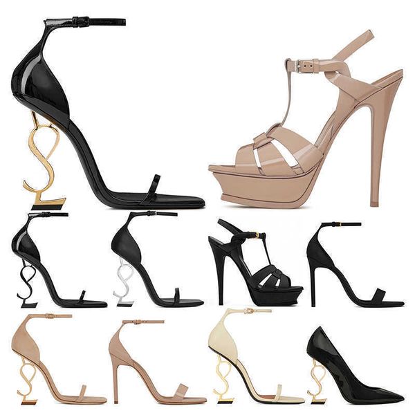 Elbise ayakkabıları kadın pompalar stiletto topuk deri açık ayak parmakları parti düğün ofis kariyer siyah çıplak sıcak kırmızı kahverengi lüks tasarımcılar 8 10 12 14 Ayakkabı