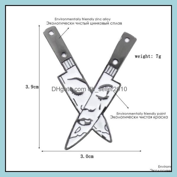 Pins Broschen Maßgeschneiderte Cartoon Biene Glas Messer Schere Stberry Wurm Bk Broschen Cowboy Kragen Hemd Tasche Schmuck Hartmetall Emaille Dh2As