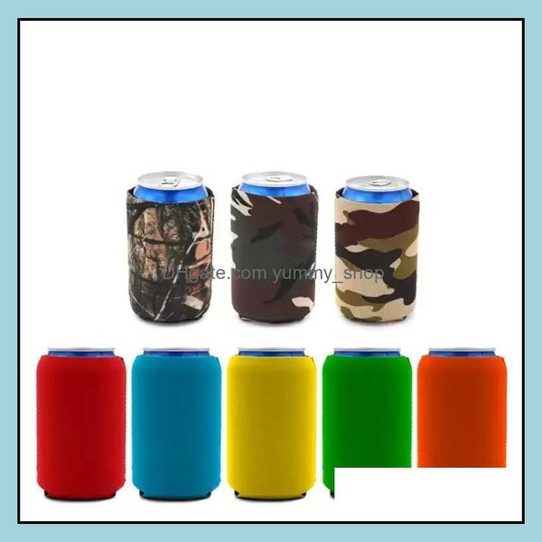 Drinkware Handle Ups Solid Color Drink Beer Cup Er Neopren Can Cooler Insators Getränkekühler Koozies Bottles Sleeve Drop Deliver Dhn8K