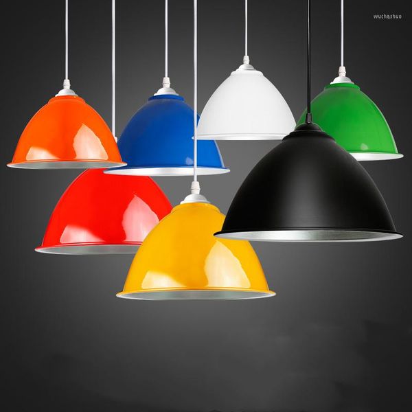 Lâmpadas pendentes Luzes modernas Lâmpadas de suspensão LED coloridas Para sala de jantar, barra de barra de barra de cozinha de cozinha E27 Hanglamp industrial