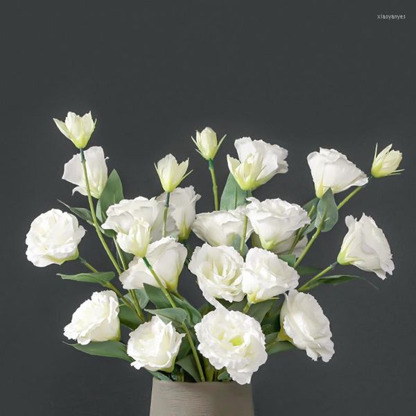 Dekoratif Çiçekler 5 PCS LISIANTHUS Yapay Çiçek PO PROSS Piknik Dekorasyon Oturma Odası Masa El Buket