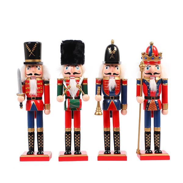 30 cm bambola schiaccianoci in legno burattino soldatini di noce ornamenti natalizi regalo creativo vendita in fabbrica
